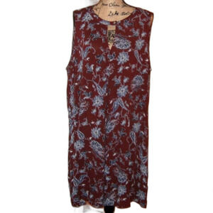 Living Doll Cognac/Navy 3X Juniors Plus Swing Dress NWT